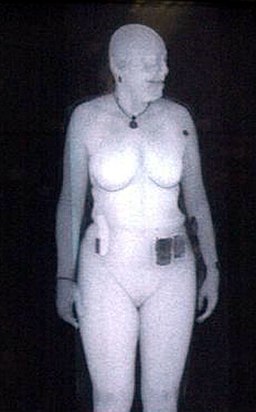 Backscatter x-ray image woman