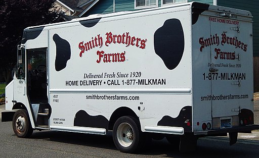 Milk home delivery truck
