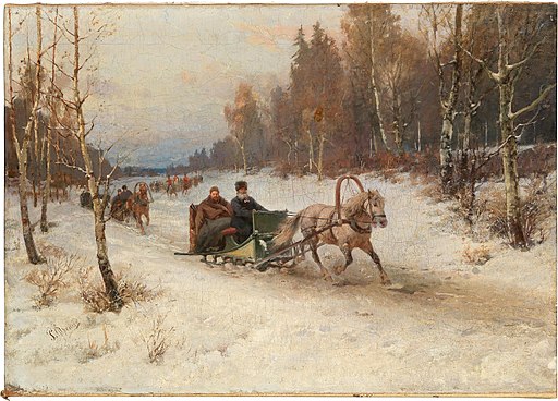 Rudolf Ferdinandovich Frentz - Sleigh Ride in Winter