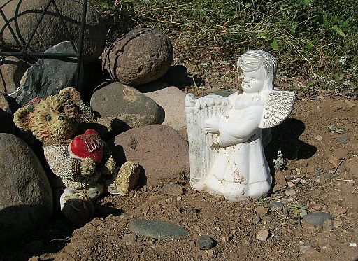 Angel teddy bear memorial
