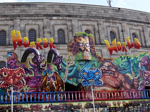 Horror World Circus Exhibition outside Nazi-Era Congress Hall - Nuremberg-Nurnberg - Germany