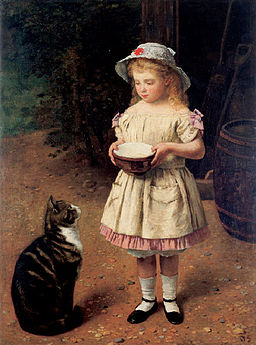 Otto Scholderer Kind mit Katze