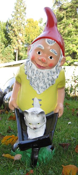 Garden gnome with wheelbarrow-20051026