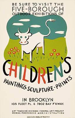 Children's paintings-sculpture-prints, WPA poster, 1936-41