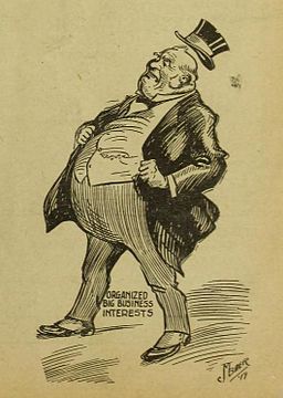 Caricature of "Organized Big Business Interests"